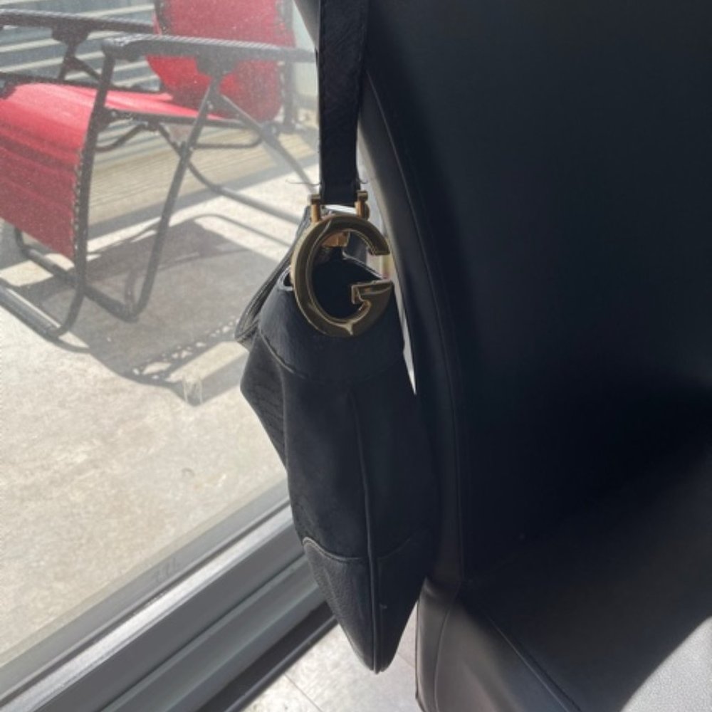 Black & Gold GUCCI Charlotte Zip Hobo GG